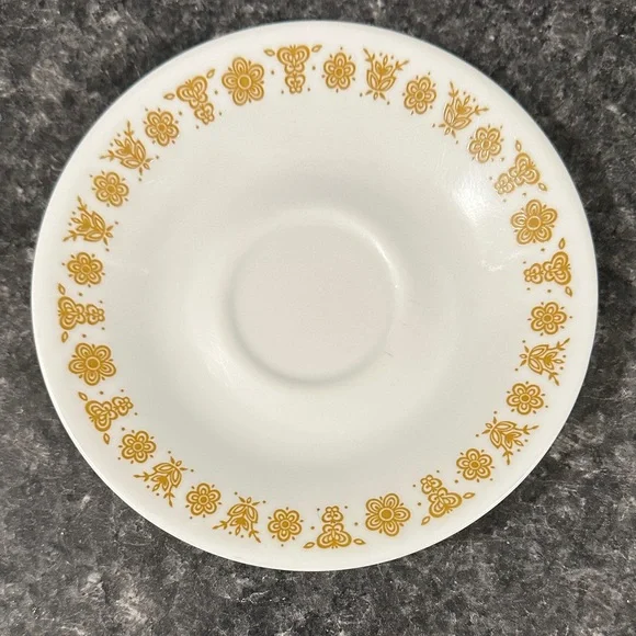 Corelle Vintage Butterfly Gold Hook Handle Cups and Saucers - Picture 7 of 16